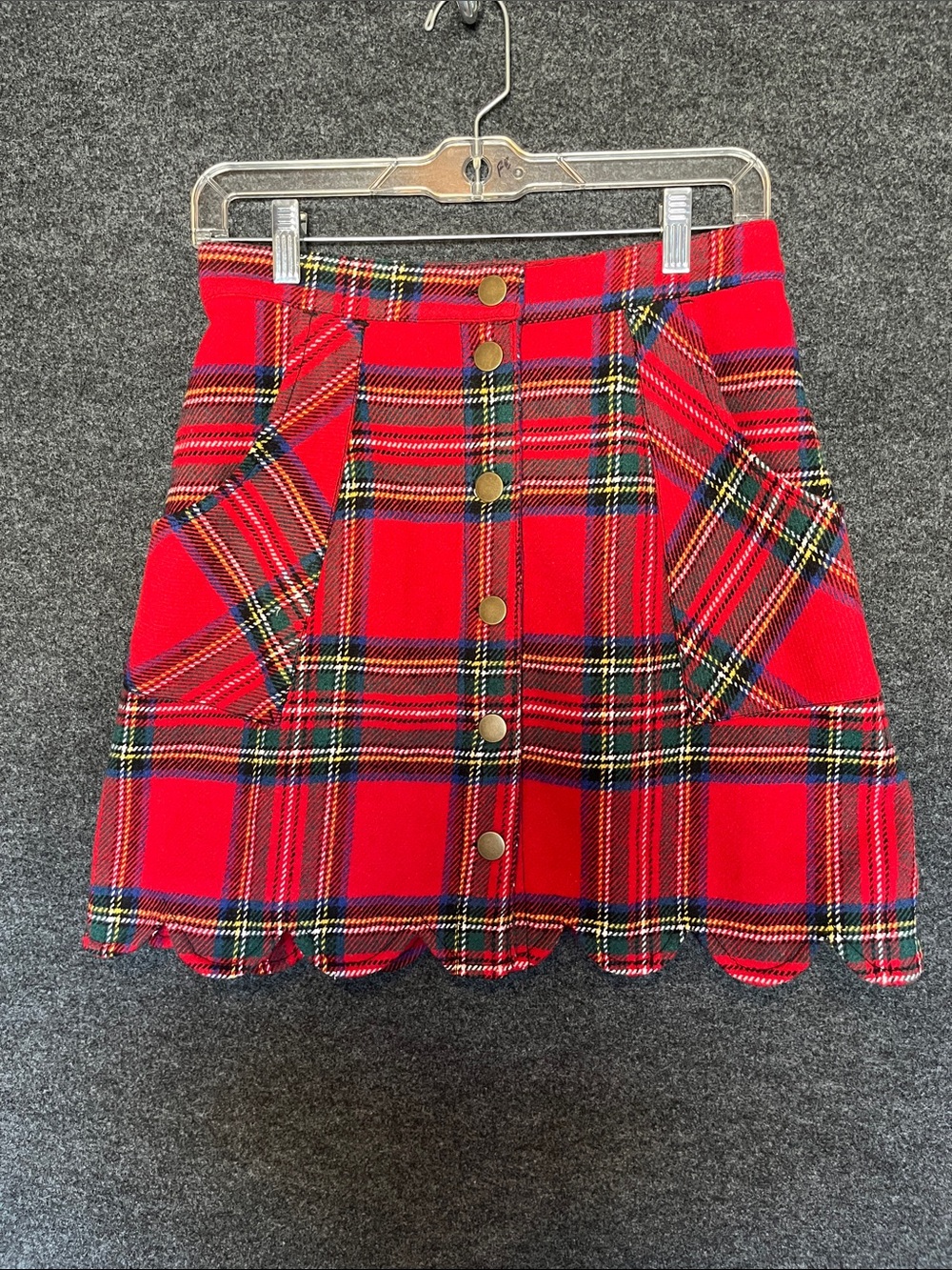 Smak Parlour Plaid Button-Front Skater Skirt